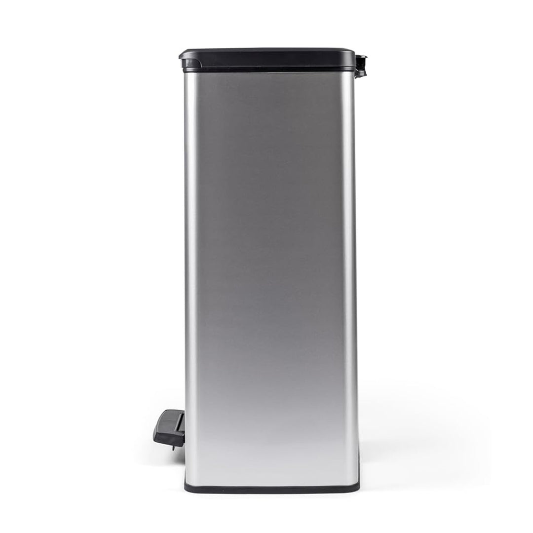 Cubo de basura con pedal Curver, 2 depósitos de 26 l, metalizado, color plateado, 251002