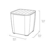 Mesita de jardín Keter Luzon, con compartimento, capacidad de carga de hasta 110 kg, resistente a la intemperie, imitación de ratán, color grafito, 223932
