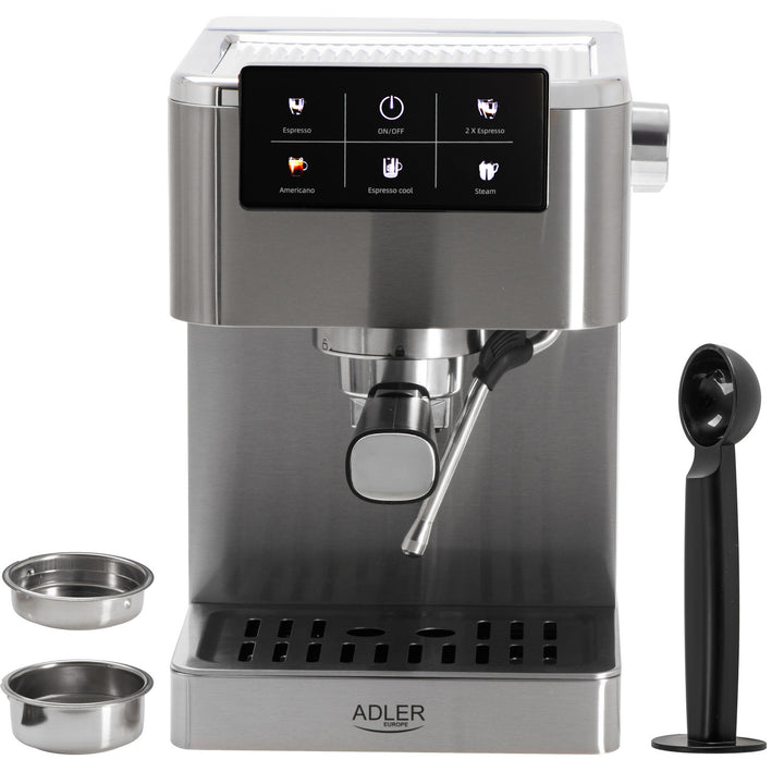 Cafetera de 20 bar, Thermoblock, espumador de leche, 5 en 1, Adler AD 4390