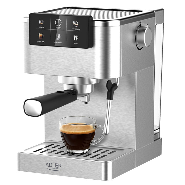 Cafetera de 20 bar, Thermoblock, espumador de leche, 5 en 1, Adler AD 4390