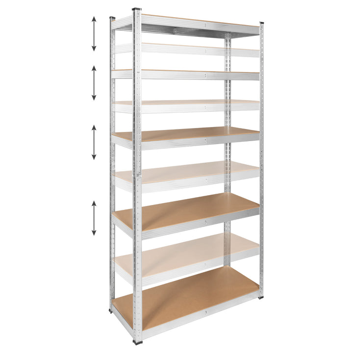 Estantería metálica de almacén, 5 estantes, capacidad máxima de 750 kg, 180 x 90 x 40, color plateado, modelo Rebel