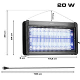 Lámpara matainsectos para mosquitos, moscas y polillas, trampa eléctrica, UV, 20 W, Vayox