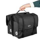 Bolsa doble de PVC para portaequipajes de bicicleta, con asa, negra, 40 l, VA0446, Vayox