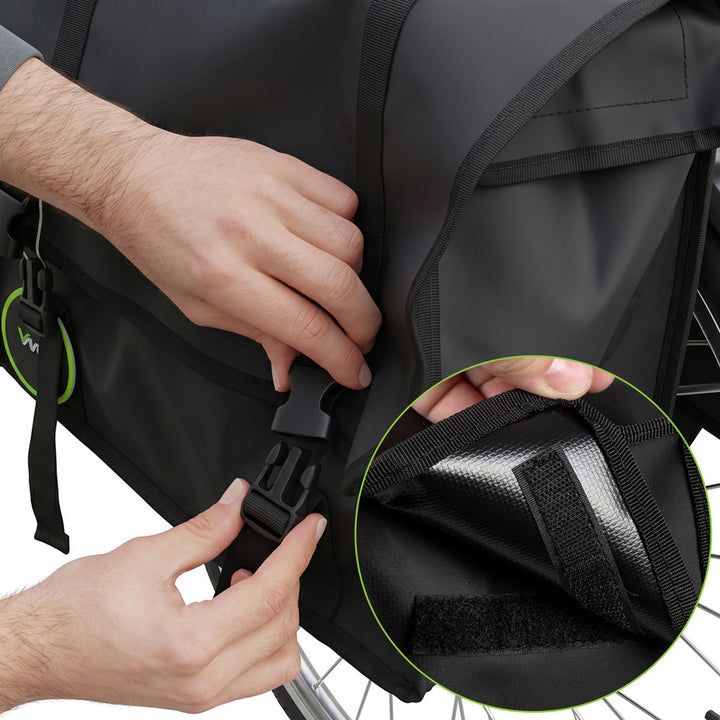 Bolsa doble de PVC para portaequipajes de bicicleta, con asa, negra, 40 l, VA0446, Vayox