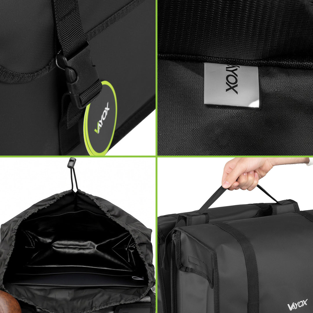Bolsa doble de PVC para portaequipajes de bicicleta, con asa, negra, 40 l, VA0446, Vayox