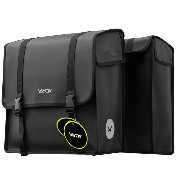 Bolsa doble de PVC para portaequipajes de bicicleta, con asa, negra, 40 l, VA0446, Vayox