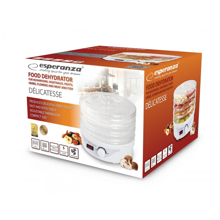 Secador de setas, frutas, verduras y hierbas, 250 W, 8 programas de secado Esperanza
