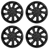 Tapas de rueda universales de 13'' NRM Quad, negras mate, 4 unidades