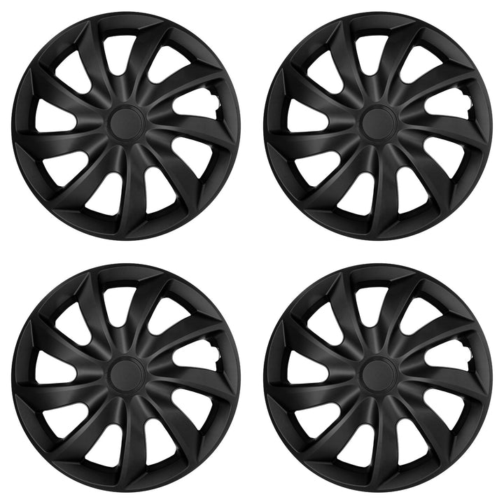 Tapas de rueda universales de 13'' NRM Quad, negras mate, 4 unidades
