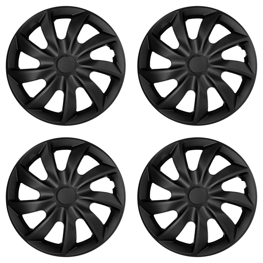 Tapas de rueda universales de 13'' NRM Quad, negras mate, 4 unidades