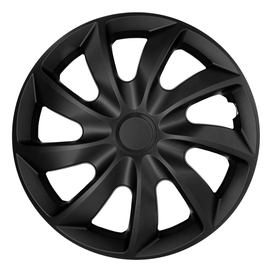 Tapas de rueda universales de 13'' NRM Quad, negras mate, 4 unidades