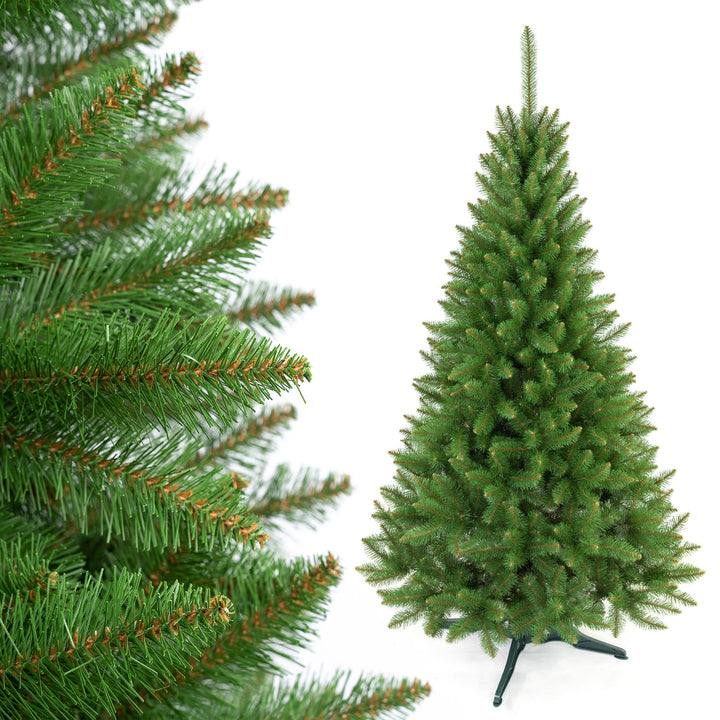 Árbol de Navidad de abeto con soporte Premium de 220 cm, frondoso y realista, Damich