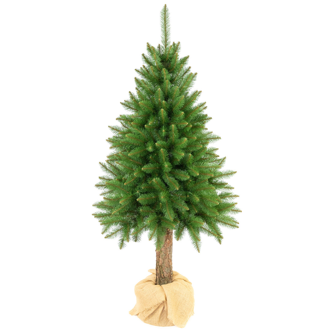 Árbol de Navidad de abeto con tronco, modelo Premium, 220 cm, frondoso y realista, Damich