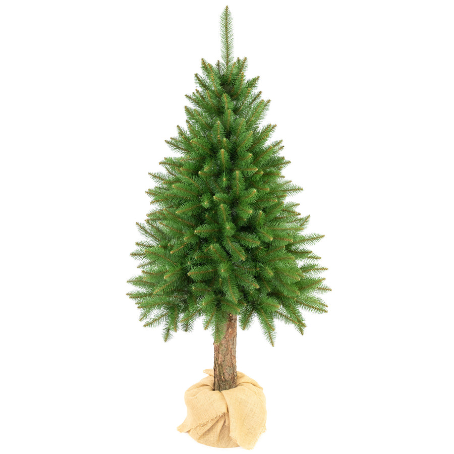Árbol de Navidad de abeto con tronco, modelo Premium, 180 cm, frondoso y realista, Damich