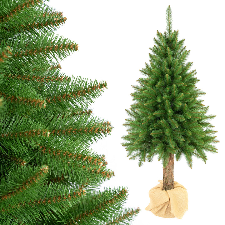 Árbol de Navidad de abeto con tronco Premium de 160 cm, frondoso y realista, Damich