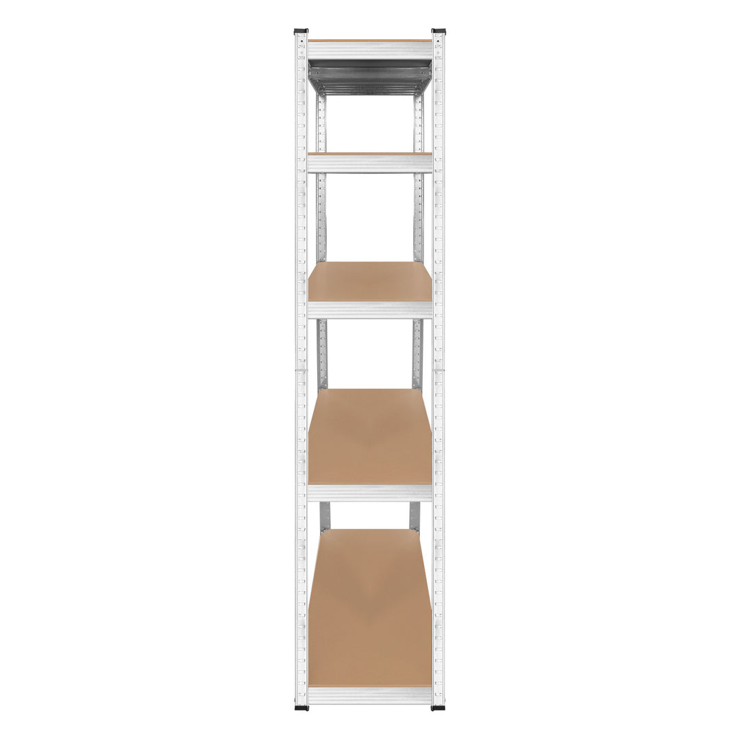 Estantería metálica de almacén, 5 estantes, capacidad máxima de 750 kg, 180 x 90 x 40, color plateado «Rebel», 2 unidades