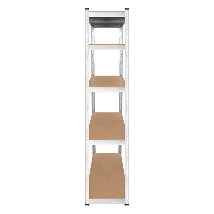 Estantería metálica de almacén, 5 estantes, capacidad máxima de 750 kg, 180 x 90 x 40, color plateado «Rebel», 2 unidades