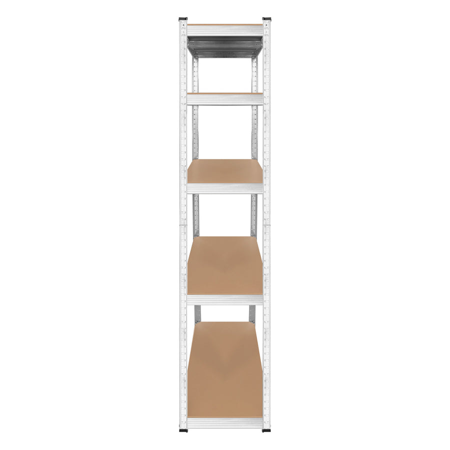 Estantería metálica de almacén, 5 estantes, capacidad máxima de 750 kg, 180 x 90 x 40, color plateado «Rebel», 2 unidades