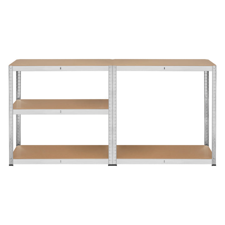 Estantería metálica de almacén, 5 estantes, capacidad máxima de 750 kg, 180 x 90 x 40, color plateado «Rebel», 2 unidades