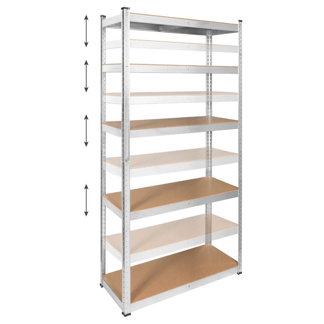 Estantería metálica de almacén, 5 estantes, capacidad máxima de 750 kg, 180 x 90 x 40, color plateado «Rebel», 2 unidades