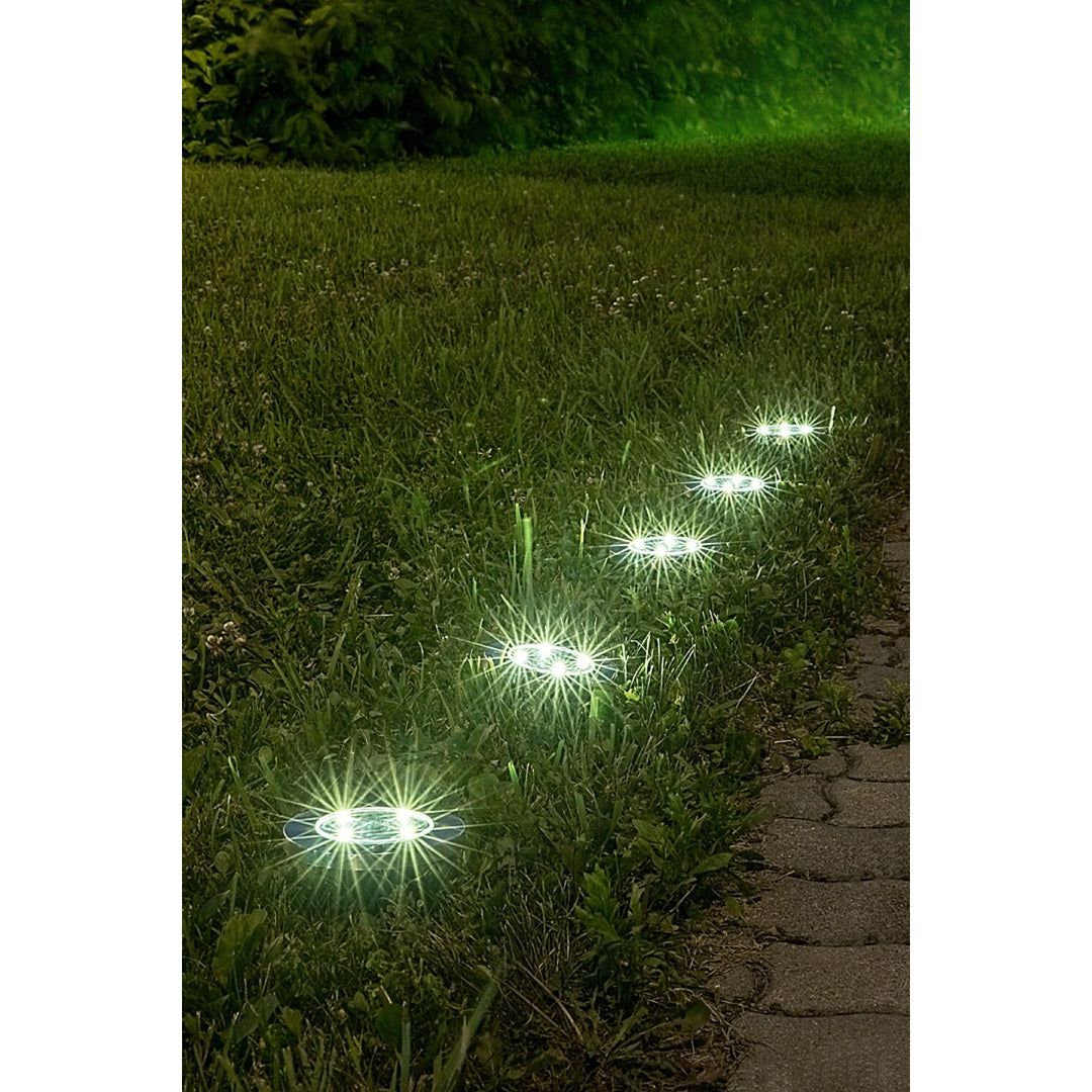 Lámpara solar de jardín Rabalux Dannet, IP44, color cromo satinado, 7975, 2 unidades
