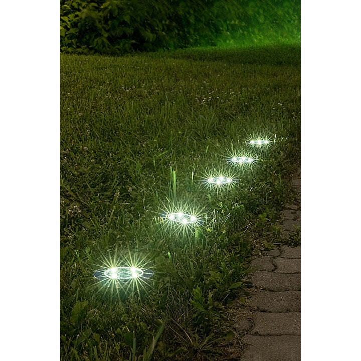 Lámpara solar de jardín Rabalux Dannet, IP44, color cromo satinado, 7975, 2 unidades