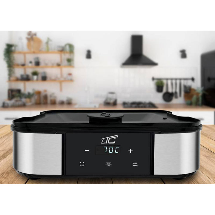 Secador de setas, verduras, frutas y carne LTC, de metal, 7 bandejas, con pantalla, panel táctil, potencia de 380 W, función de mantenimiento de la temperatura, LXSR004