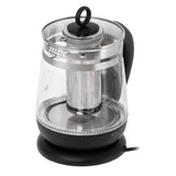 Hervidor de cristal de 1,5 l con infusor y control de temperatura de 2200 W, LED, 60-100 °C, Adler AD 1299, negro