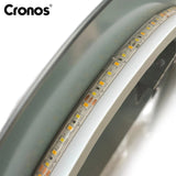 Espejo calefactado Cronos, ovalado, 50 x 80 cm, LED en tres colores, protección IP44, sistema antivaho