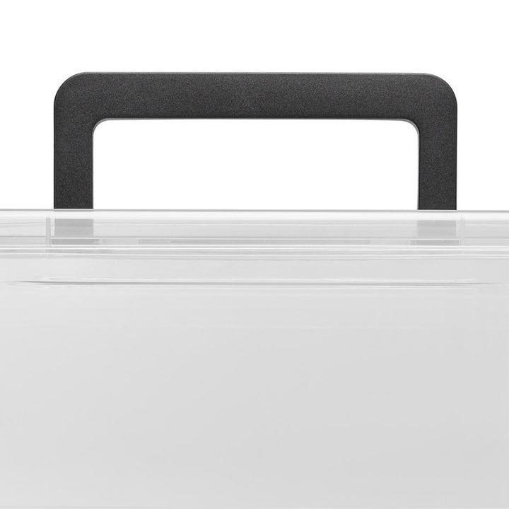Recipiente Moxom SimpleStore, capacidad de 60 litros, transparente, tapa con cierres a presión, con ruedas, sin BPA, 04-0081