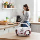 Radio Boombox con CD-MP3, USB, radio FM, AUX, toma para auriculares, Adler, AD 1181