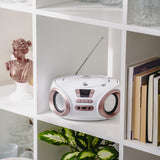 Radio Boombox con CD-MP3, USB, radio FM, AUX, toma para auriculares, Adler, AD 1181