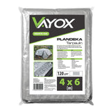 Lona plateada de 120 g, 4 x 6 m, VA0476, impermeable, Vayox