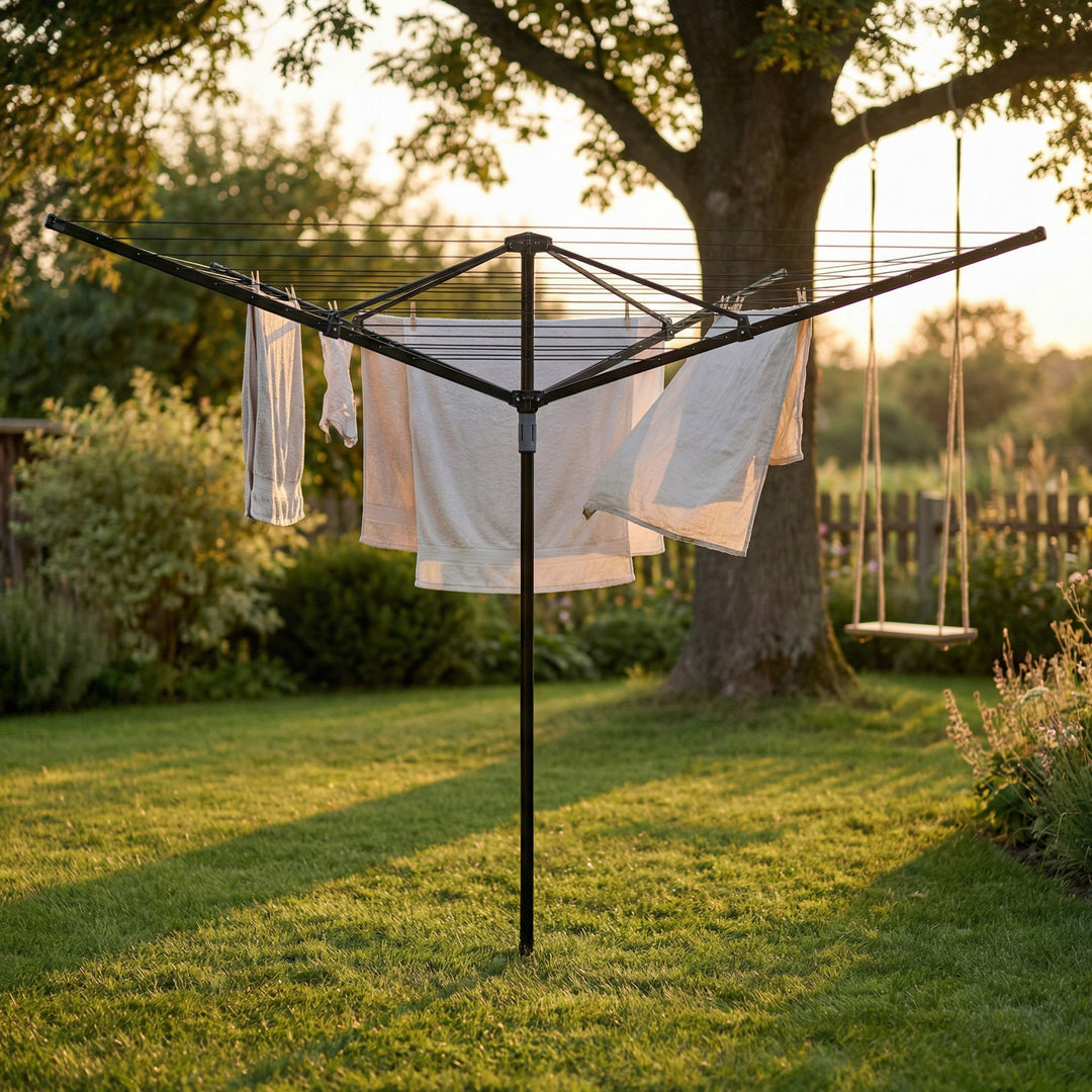 Tendedero de jardín giratorio, 50 m, 4 brazos, Sepio