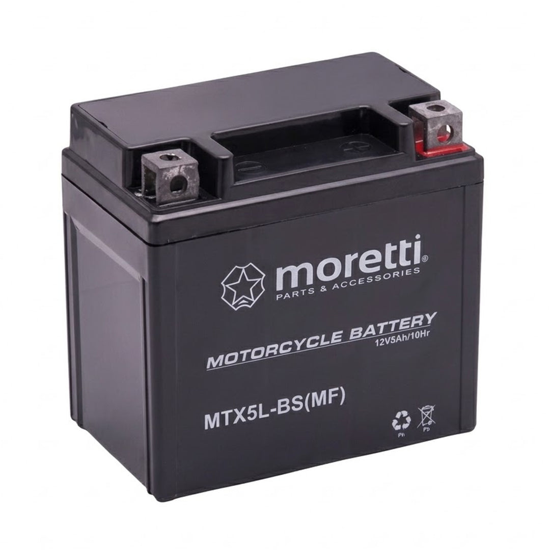 Batería Moretti, 12 V, 5 Ah, AGM (gel), corriente de arranque de 70 A, AKUYTX5L-BSXMOR000