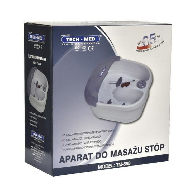 Aparato de masaje para pies, hidromasaje, masaje con burbujas, masaje por vibración, infrarrojos, TM-588, Tech-Med