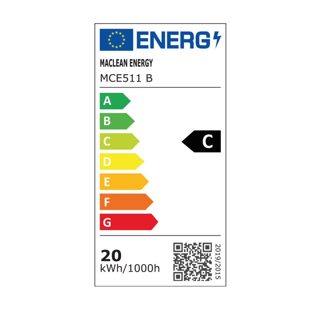 Lámpara LED Maclean, color negro, 20 W, IP65, 2750 lm, luz blanca neutra (4000 K) MCE511 B, 2 unidades
