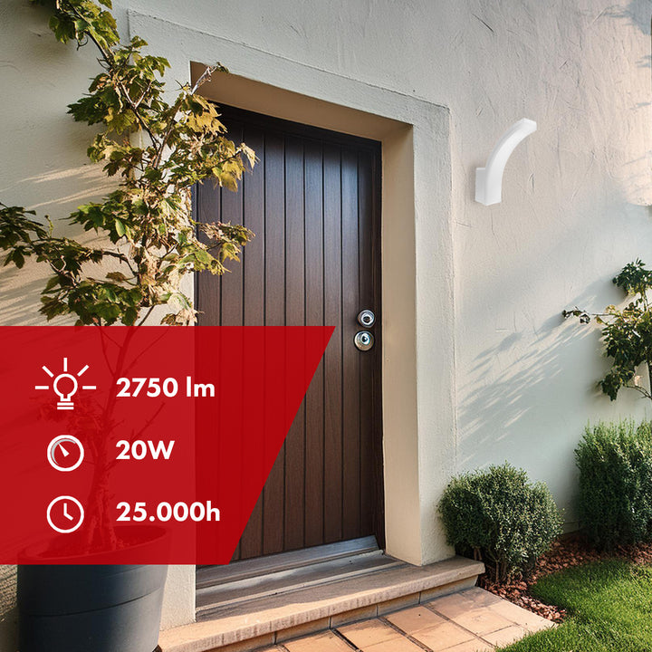 Lámpara LED Maclean, color blanco, 20 W, IP65, 2750 lm, luz blanca neutra (4000 K) MCE511 W, 2 unidades