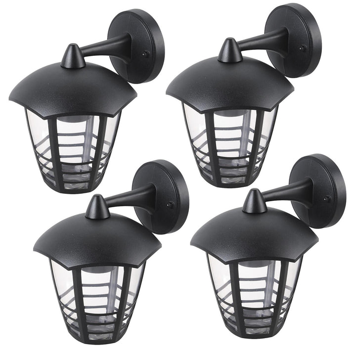 Aplique Rabalux, para exterior, IP44, E27, máx. 60 W, negro, Marseille, 4 unidades