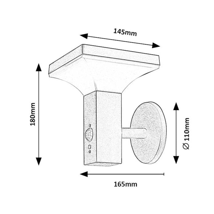 Lámpara Rabalux, de pared, para exteriores, solar, IP44, LED de 4 W, Geleen, 4 unidades