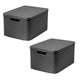 Cesta Curver, universal, con tapa, gris, Rattan Style L, 2 unidades