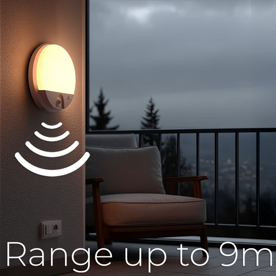 Lámpara LED con sensor de movimiento Maclean, sensor PIR, color blanco, 15 W, IP54, 1100 lm, luz neutra, MCE291 W, 2 unidades