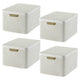 Cesta Curver, universal, con tapa, color crema, Rattan Style L, 4 unidades
