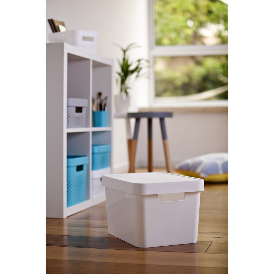Recipiente con tapa Curver Infinity de 17 litros, color blanco, 2 unidades
