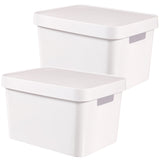Recipiente con tapa Curver Infinity de 17 litros, color blanco, 2 unidades