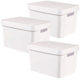 Recipiente con tapa Curver Infinity de 17 litros, color blanco, 3 unidades