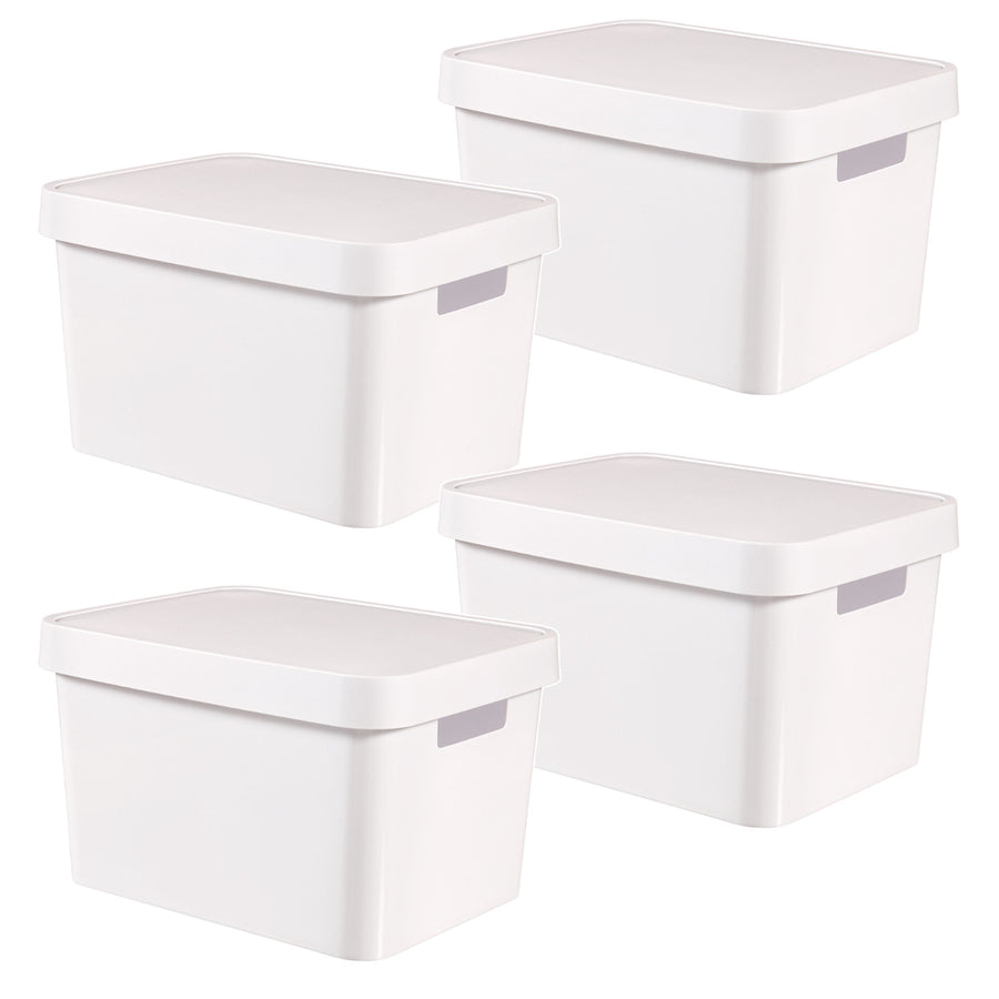 Recipiente con tapa Curver Infinity de 17 litros, blanco, 4 unidades