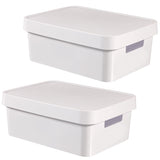 Recipiente con tapa Curver Infinity de 11 litros, color blanco, 2 unidades