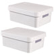 Recipiente con tapa Curver Infinity de 11 litros, color blanco, 2 unidades