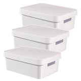 Recipiente con tapa Curver Infinity de 11 litros, color blanco, 3 unidades